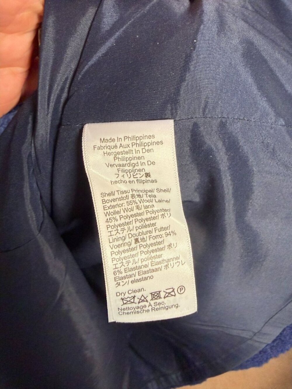J. Crew Sophia Tweed Midi Dress Size 16 Navy Blue Preppy Career Work Office - Picture 10 of 10